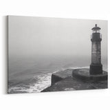 Foggy Lighthouse by the Sea - Minimalist Coastal Wall Art Decor