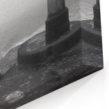 Foggy Lighthouse by the Sea - Minimalist Coastal Wall Art Decor