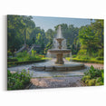 Elegant Garden Fountain Wall Art - Classical Park Canvas Print