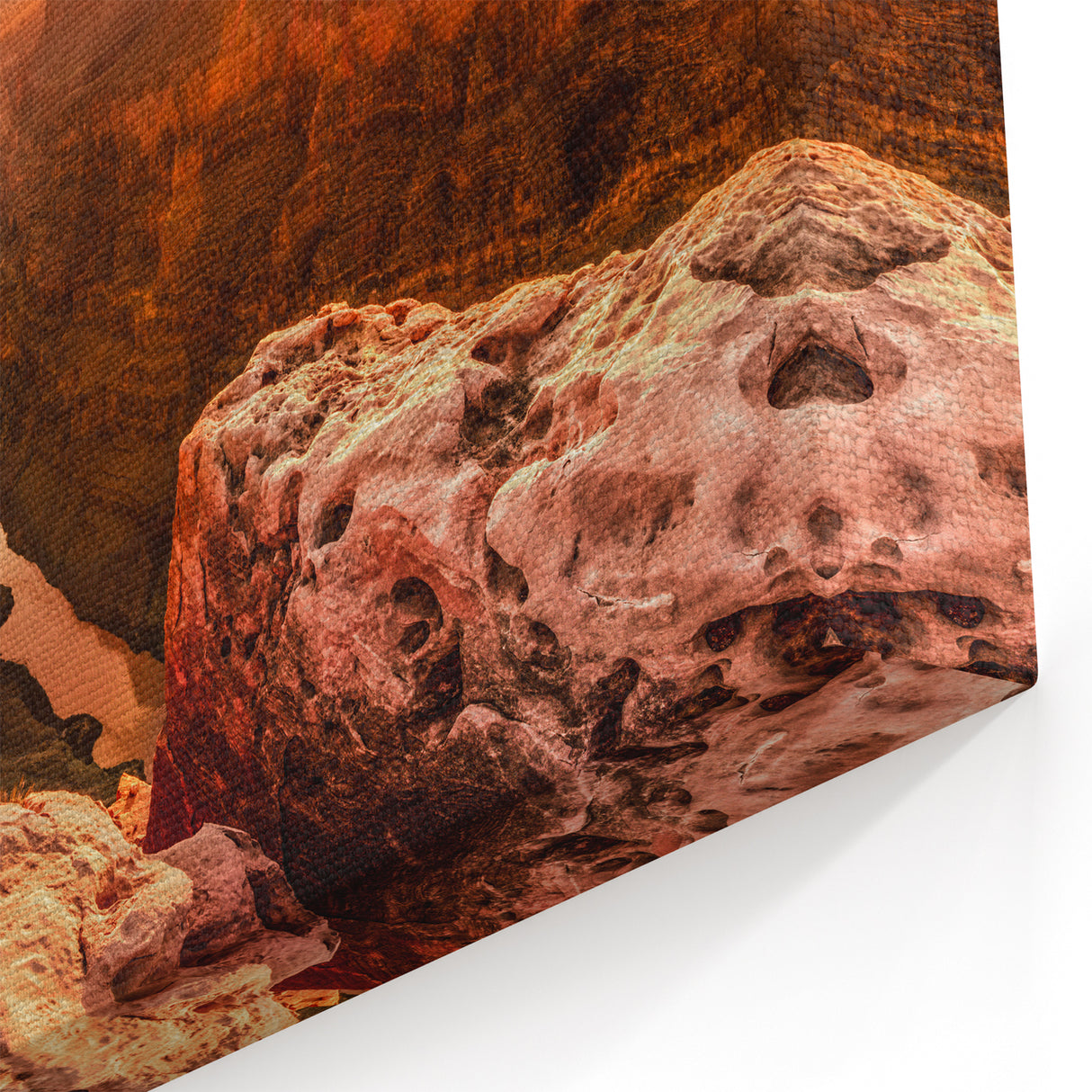 Golden Canyon Cliffs Wall Art – Sunset Cliff Canvas for Home Decor