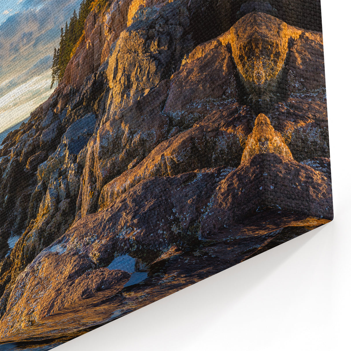 Sunset Lighthouse Cliffs – Serene Coastal Cliff Canvas Art for Home
