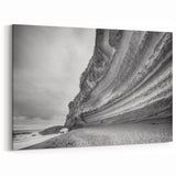 Black and White Coastal Cliffs – Dramatic Cliff Canvas Art for Interiors