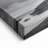 Black and White Coastal Cliffs – Dramatic Cliff Canvas Art for Interiors