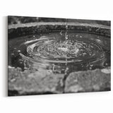 Tranquil Fountain Ripples - Elegant Black & White Fountain Wall Art