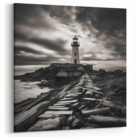 Majestic Coastal Lighthouse Art - Nautical Scenic Canvas Print Decor