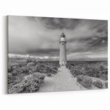 Black and White Lighthouse – Dramatic Coastal Cliff Canvas Art for Home