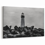 Dramatic Coastal Lighthouse Art - Scenic Nautical Canvas Print Decor
