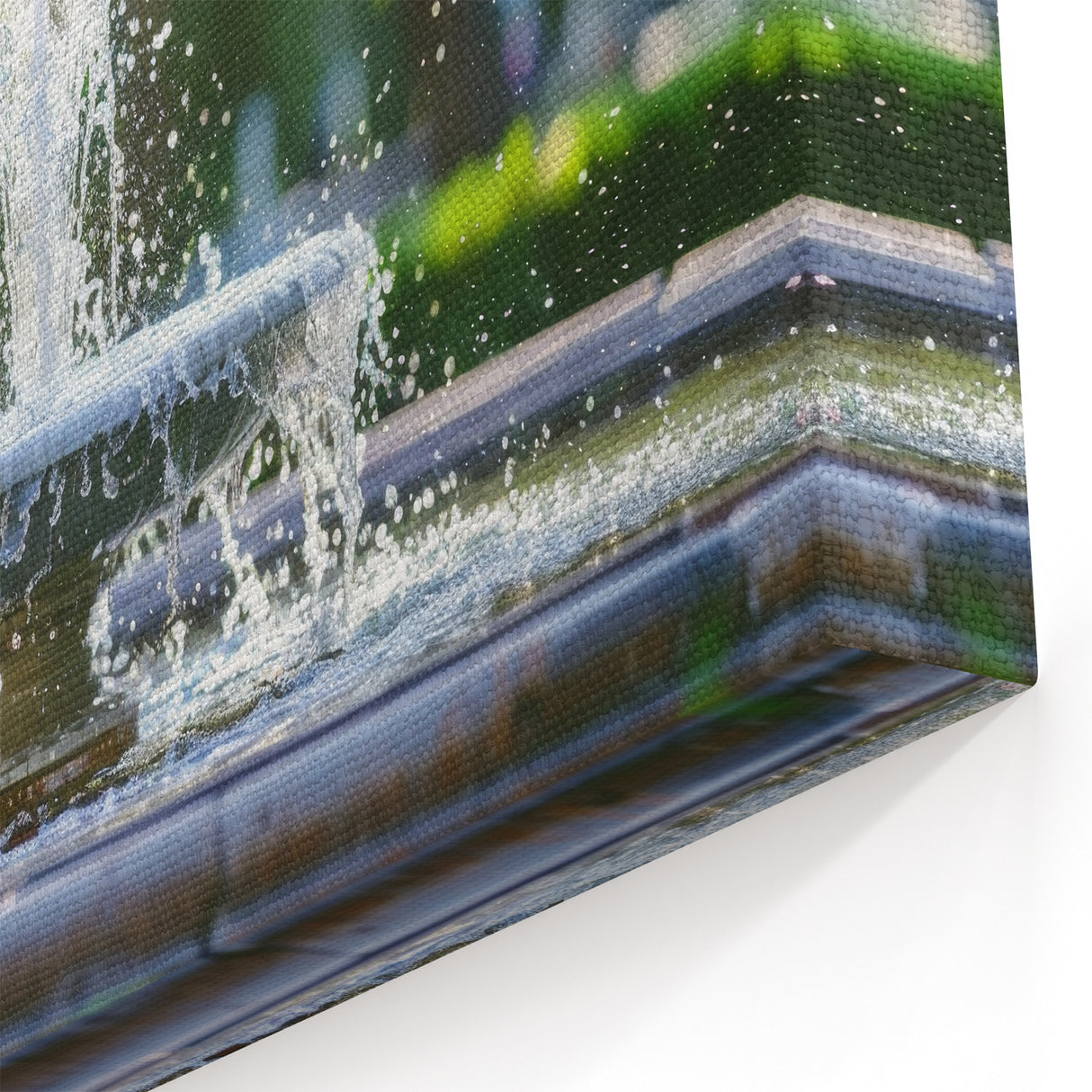 Sun-Kissed Fountain Bliss - Radiant Outdoor Fountain Wall Art Print