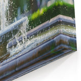 Sun-Kissed Fountain Bliss - Radiant Outdoor Fountain Wall Art Print