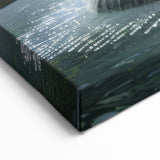 Elegant Garden Fountain - Serene Greenery and Water Wall Art Print