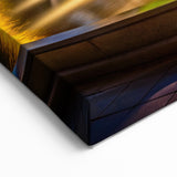 Illuminated Night Fountain - Vibrant Cityscape Wall Art Print