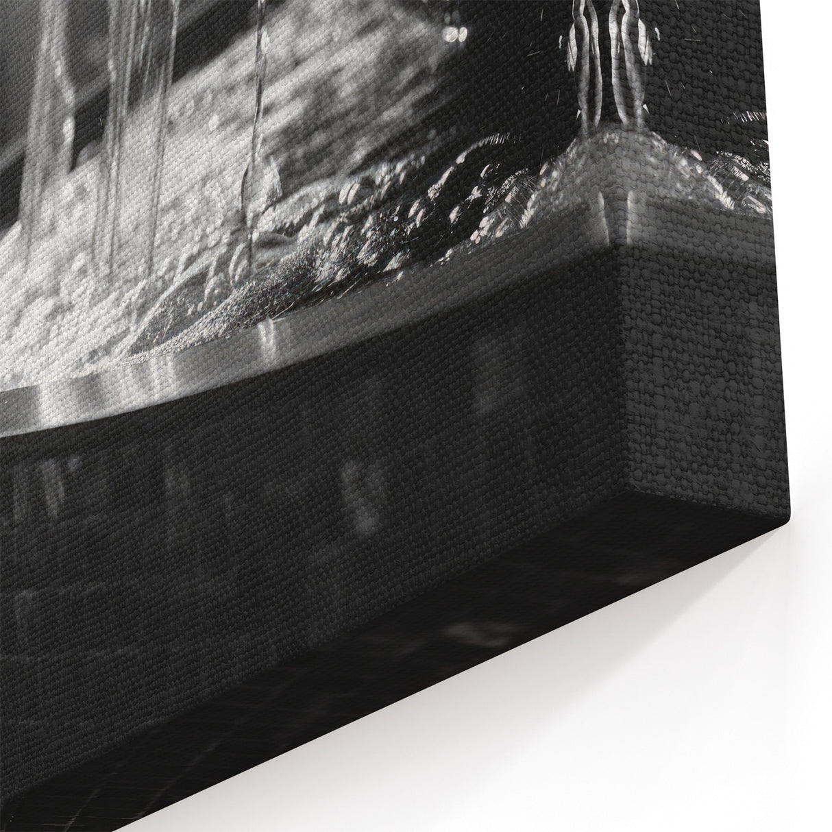 Modern Black & White Fountain - Elegant Monochrome Wall Art Print