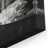 Modern Black & White Fountain - Elegant Monochrome Wall Art Print