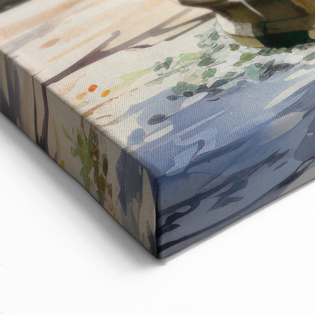 Serene Garden Fountain - Tranquil Watercolor Wall Art Print