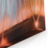 Dynamic Water Fountain - Vibrant Nighttime Wall Art Print