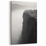 Dramatic Cliff Silhouettes – Black and White Cliff Canvas Art for Home