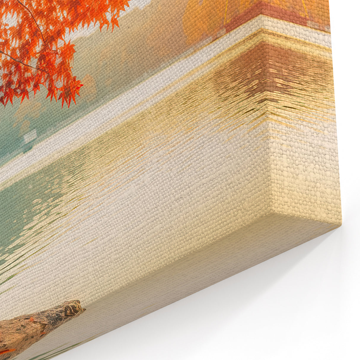 Scenic Tree Wall Art - Autumn Lake View - Serene Nature Landscape Print