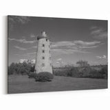 Historic Stone Lighthouse Art - Timeless Coastal Canvas Print Decor