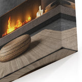 Interior Wall Decor - Modern Fireplace Scene with Cozy Seating Area