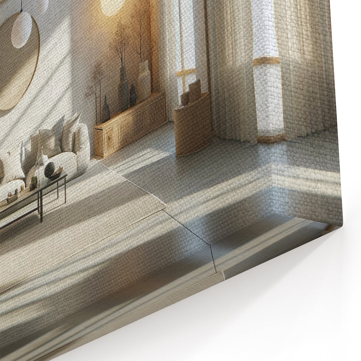 Elegant Interior Design Canvas Print - Zen Minimalist Living Room Decor
