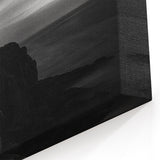 Solitary Lighthouse at Night - Coastal Black and White Canvas Art