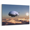Modern Airship Canvas Print | Futuristic Dirigible Wall Art Decor