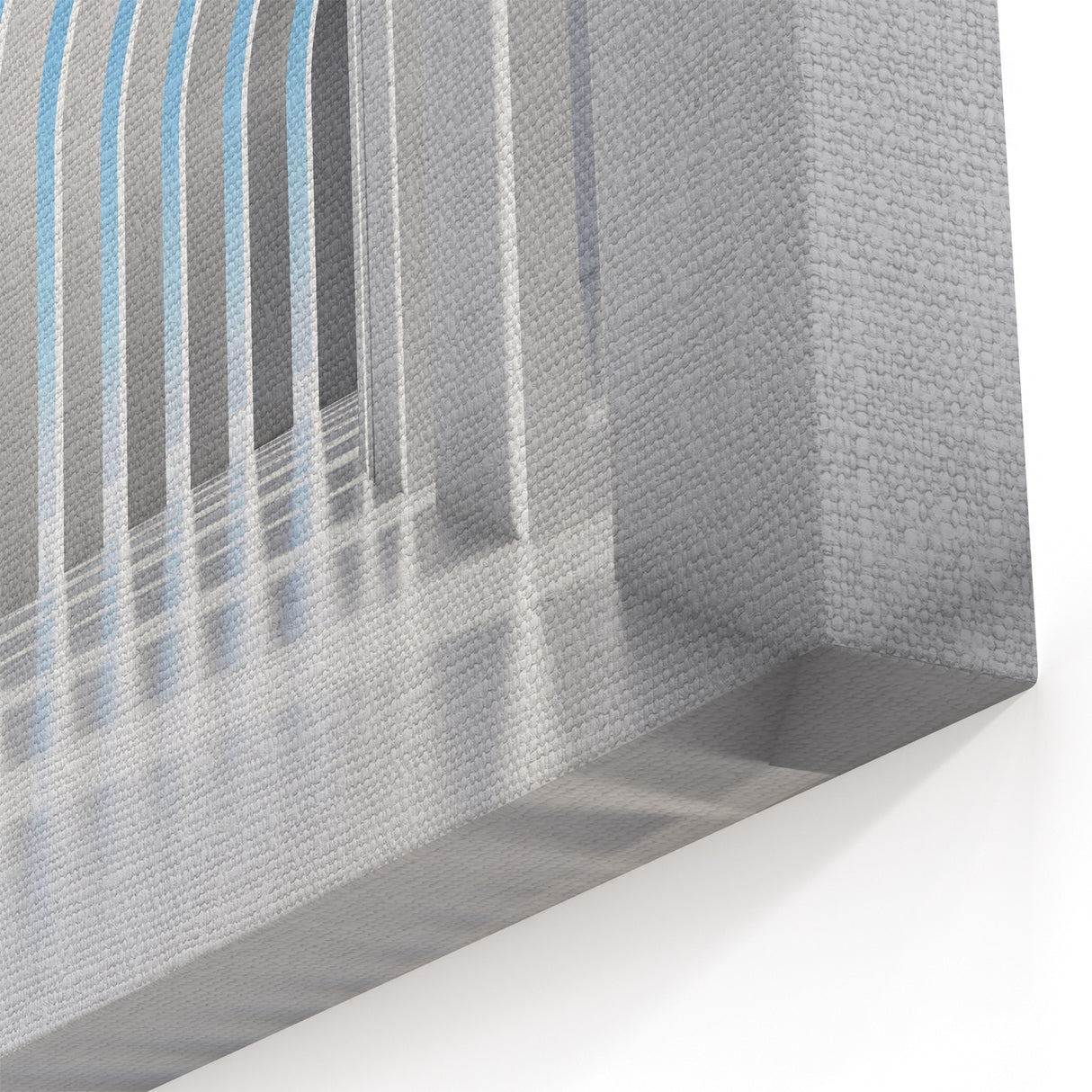 Minimalist Interior Art - Serene White Arches with Sky Blue Accents