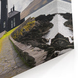 Charming Black Lighthouse Art - Scenic Coastal Canvas Print Decor