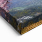 Blooming Tree Wall Art - Spring Mountain View - Vibrant Nature Print