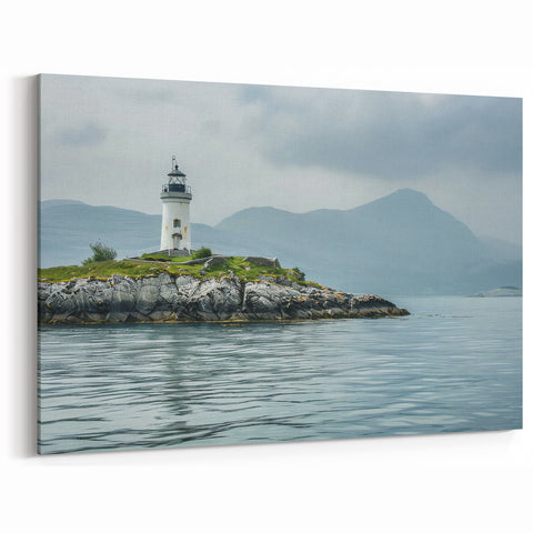 Tranquil Coastal Lighthouse Art - Serene Seascape Canvas Print Decor