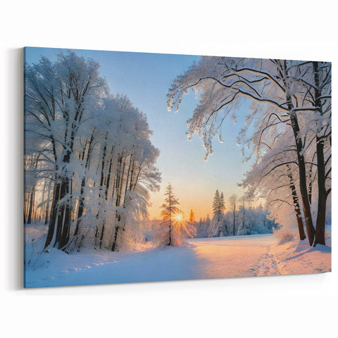 Winter Wonderland Tree Wall Art - Serene Snowy Landscape Canvas Prints