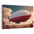 Vibrant Airship Canvas Art | Retro Dirigible Wall Decor Print
