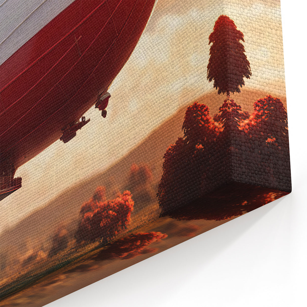Vibrant Airship Canvas Art | Retro Dirigible Wall Decor Print