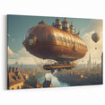 Elegant Airship Canvas Print | Vintage Steampunk Dirigible Wall Art