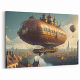 Elegant Airship Canvas Print | Vintage Steampunk Dirigible Wall Art