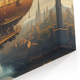 Elegant Airship Canvas Print | Vintage Steampunk Dirigible Wall Art