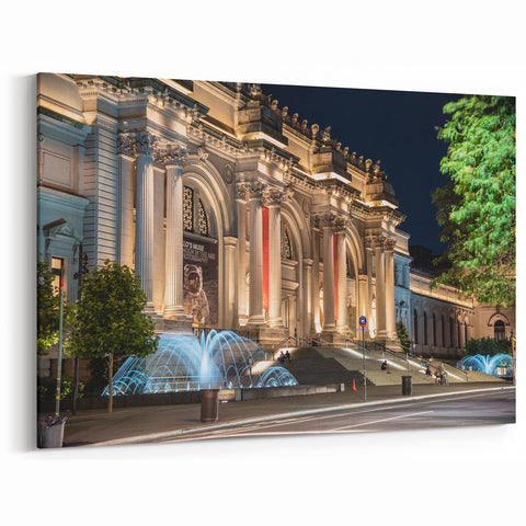 Elegant Night Museum Architecture - Canvas & Framed Wall Art Print