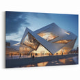 Futuristic Museum Architecture - Evening Light Canvas & Framed Art