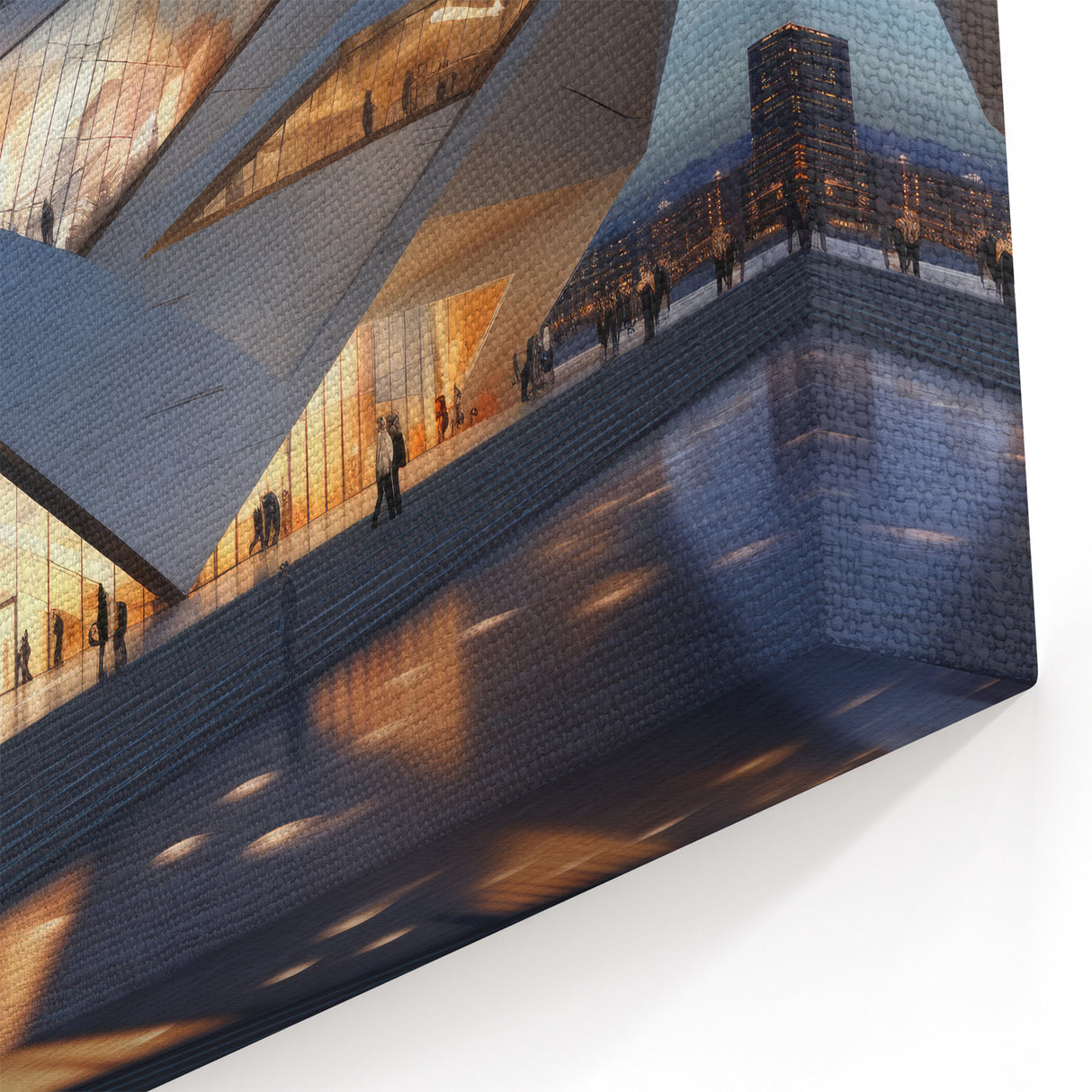 Futuristic Museum Architecture - Evening Light Canvas & Framed Art