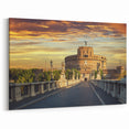 Historic Castle Architecture - Sunset Canvas & Framed Wall Art Print