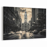 Urban Gothic Cityscape - Monochrome Canvas & Framed Wall Art Print