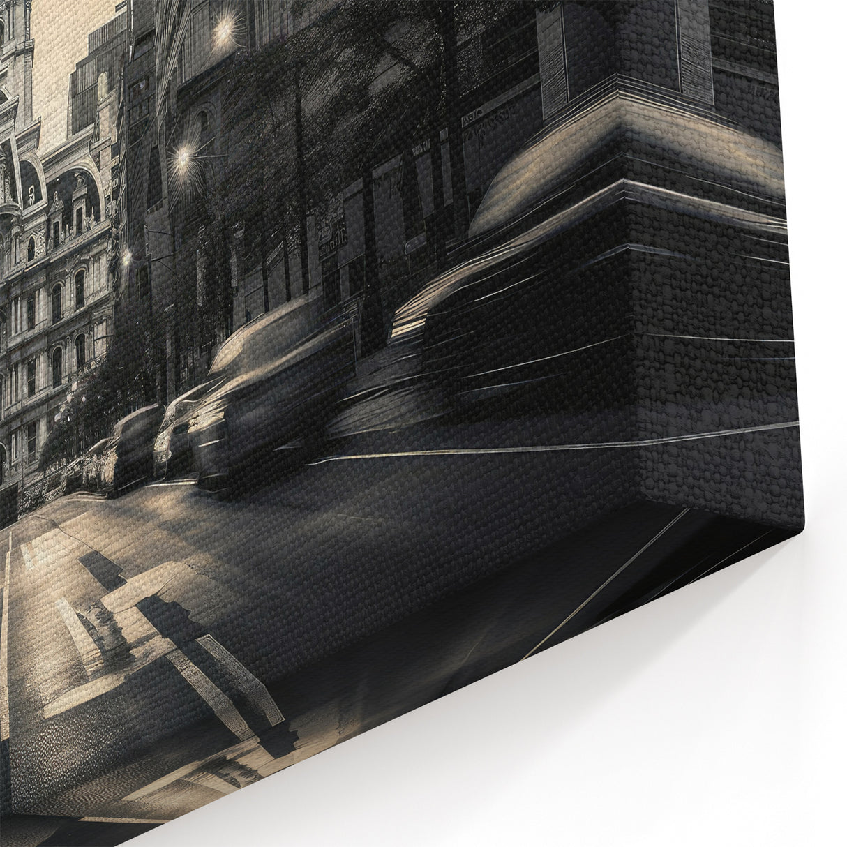 Urban Gothic Cityscape - Monochrome Canvas & Framed Wall Art Print