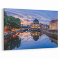 Evening Cityscape Reflection - Historic Museum Canvas & Framed Art