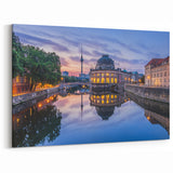 Evening Cityscape Reflection - Historic Museum Canvas & Framed Art