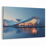 Futuristic Wave Architecture - Evening Light Canvas & Framed Wall Art