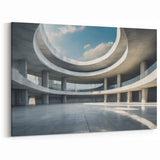 Minimalist Modern Architecture - Concrete Curves Canvas & Framed Art