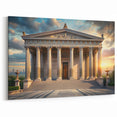 Classical Temple Architecture - Golden Hour Canvas & Framed Wall Art