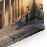 Classical Temple Architecture - Golden Hour Canvas & Framed Wall Art