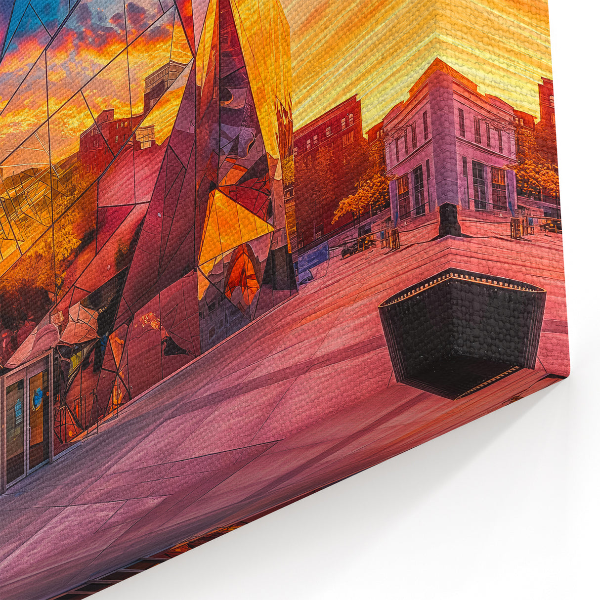 Modern Museum Architecture Art - Sunset Reflection Canvas Print