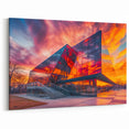 Stunning Museum Architecture Art - Sunset Blaze Canvas Print
